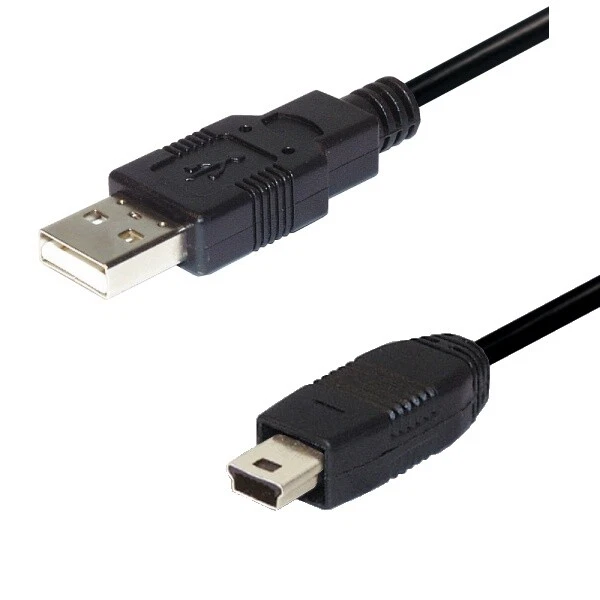 USB 2.0 Super Speed A Stecker 5pol mini B Stecker 1m Datenkabel Adapter schwarz - Bild 1 von 1