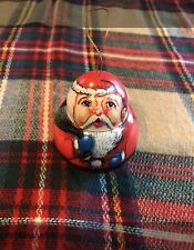 Lithograph Roly Poly Santa Claus Tin Ornament