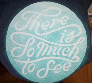 Next Level There's So Much to See Blue Graphic T-Shirt XL Good Condition Nice - Picture 1 of 5