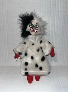Disney Store Bean Bag 9” Plush 101 Dalmatians Cruella DeVille Villain - Picture 1 of 4