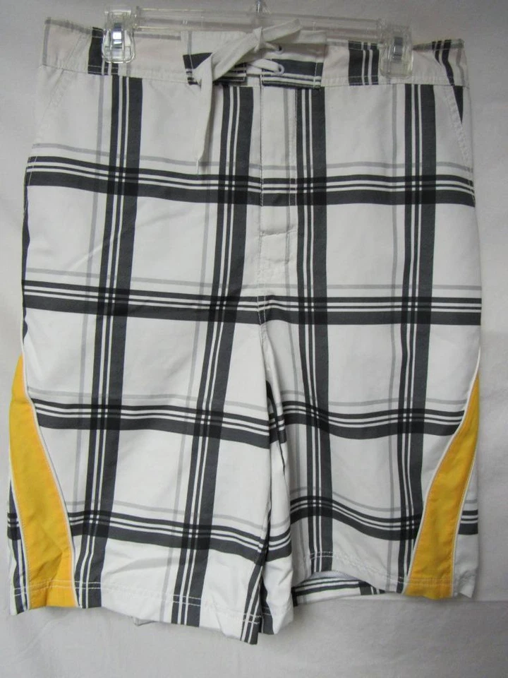 Pittsburgh Pirates Mens Size 32 Embroidered Plaid Swim Trunks Swimsuit C1 458 - Image 1 of 4