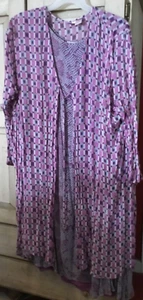 Vintage Roaman’s 90s Purple Rayon 2 Piece Dress Plus Size 22/24 - Picture 1 of 9