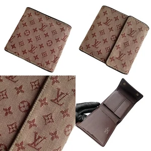 Louis Vuitton Monogram Mini Porte Billets Cartes Burgundy Bifold Wallet - Picture 1 of 11