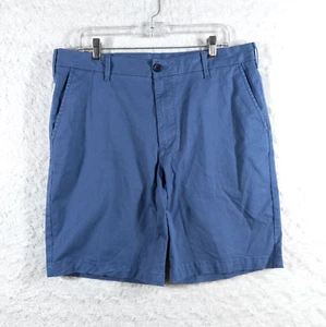 Izod Saltwater Shorts Mens 34 x 9.5 Bijou Blue Chino Relaxed Flat Front NEW NWT - Picture 1 of 9