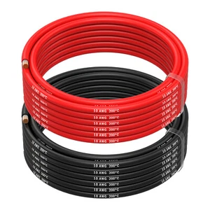 10 AWG Silicone Electronics Cable - 10 Gauge (5.26mm²) - 2 Cables Each 5m / 16.4ft - Picture 1 of 6