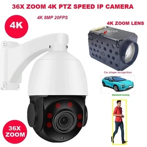 8MP 36X ZOOM Wireless POE Auto Tracking PTZ Camera H.265 IR 100M Two Way Audio - Picture 1 of 6