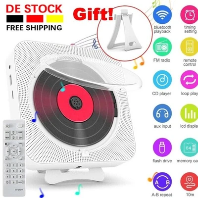 Bluetooth Tragbarer CD Player eingebauten HiFi Lautsprechern Desktop-CD-Player . - Bild 1 von 4