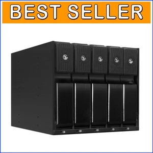 5-Bay Hot Swap Hard Drive Enclosure for Internal 3.5” SSD HDD - Aluminum Rack - Picture 1 of 11