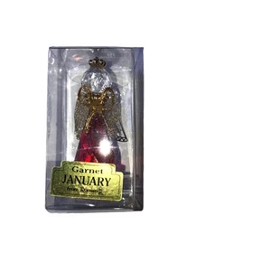 Roman Ornament January Garnet Metal Wings Angel Christmas -Read Inside - Picture 1 of 8