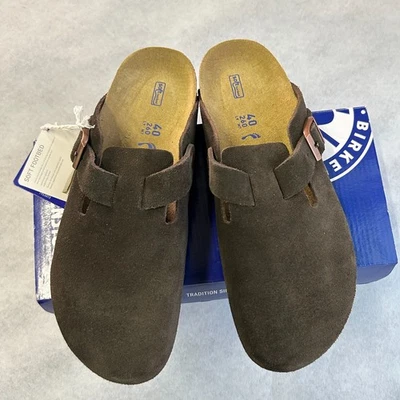 Zapatos Birkenstock Boston de gamuza moca plantilla suave para hombre y mujer talla EU37-45 Foto 1 de 4