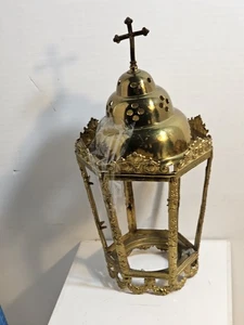 Antique CHURCH PROCESSIONAL CANDLE TORCH LANTERN Missing Glass And Stand - Picture 1 of 6