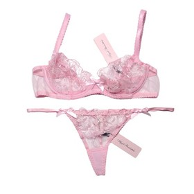Agent Provocateur Jayce Plunge Underwire Bra 3 Piece Set Baby Pink Size 34B