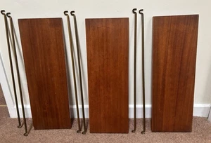 3 X Staples Ladderax Teak Short With Support Bars Vintage 59cm x 20cm - Picture 1 of 5