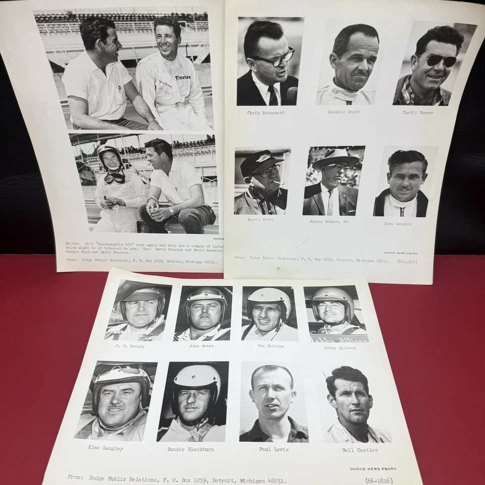 1966 Indy Racing Dodge Press Photos Mario Andretti Others B&W Originals - Image 1 of 4