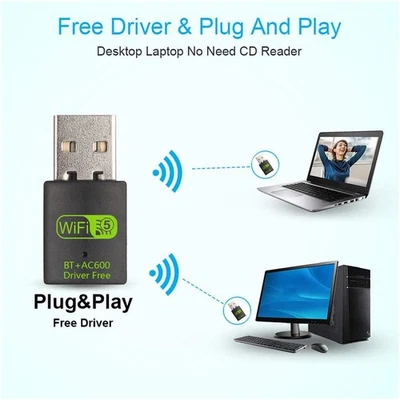 USB Wireless Adapter 150Mbps 433Mbps 5G Dual Band Bluetooth5.0 - Image 1 of 4