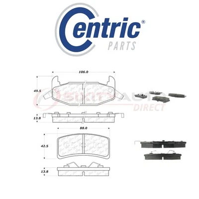 Centric Semi Metallic Brake Pads w Shim for 1988-1993 Oldsmobile Cutlass ua — 第 1/4 张图片