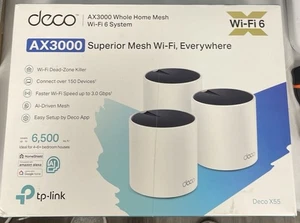 TP-Link Deco X55 (3-Pack) AX3000 Whole Home Mesh WiFi 6 System, up to 6500 sq.ft - Picture 1 of 5