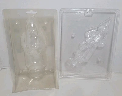 Lote de 2 moldes plásticos de chocolate para dulces de Papá Noel Navidad Foto 1 de 4