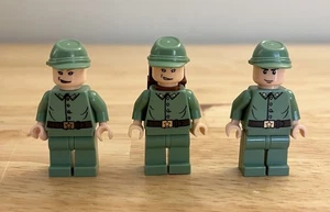 LEGO Minifigure Russian Guards from Indiana Jones - Lot of 3 Soldiers - Green - Picture 1 of 4