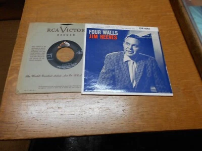 45 RECORD,  JIM REEVES EP.  FOUR WALLS. ANGRY WITH ME ETC.  NM,-. - Image 1 of 2