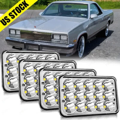 4pcs 4x6 LED Headlights Hi/Lo Sealed Beam For Chevrolet Monte Carlo 80-88 Camaro - Image 1 of 4
