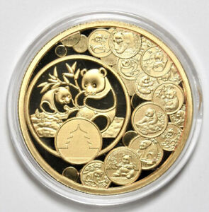 2018 China 35th Anniversary Issue Panda Gilt Copper Medal