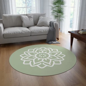 Sage Green Mandala Rug, Hand tufted Round area rug for living room & bed room - Picture 1 of 4