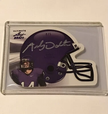 Andy Dalton 2011 LEAF ULTIMATE DRAFT HELMET Auto RC SSP #'d /5 TCU Die Cut. - Image 1 of 2