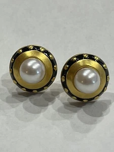 14K MMA WAG MUSEO METROPOLITANO ARTE PERNO 12mm Perlas 6mm 1993 - Imagen 1 de 5