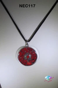 Wispy Mosaic Handmade Necklace under Resin NEC117 - Picture 1 of 4