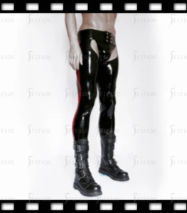 Pantalones de correr de látex para hombre corte abierto cintura cierre a presión personalizados 0,4 mm E55 - Imagen 1 de 5