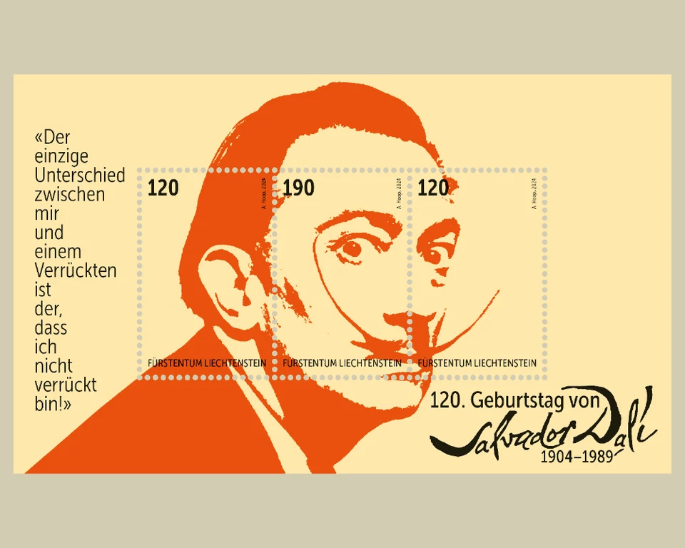 Liechtenstein - 120th Anniversary Of The Birth Of Salvador Dali - Image 1 of 1