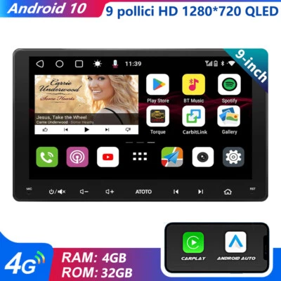 ATOTO S8MS 9" Android Autoradio 2 DIN 4G LTE integrato GPS 4G+32G Android Auto - Immagine 1 di 4