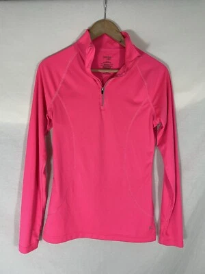 Danskin Now Top 女式 M 码粉色运动瑜伽弹力衬衫 1/4 拉链 — 第 1/4 张图片