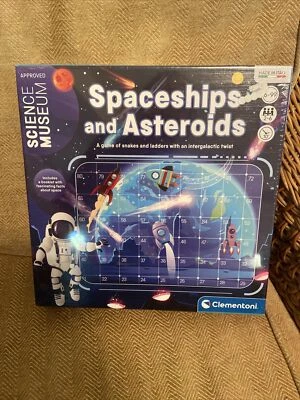 SCIENCE MUSEUM SPACESHIPS & ASTEROIDS SNAKES & LADDERS BOARD GAME NEW - Image 1 of 4