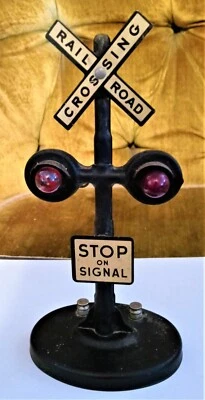 O Scale Marx, Marklin, & Lionel Metal "Stop on Signal" Railroad Crossing Signal - Image 1 of 2