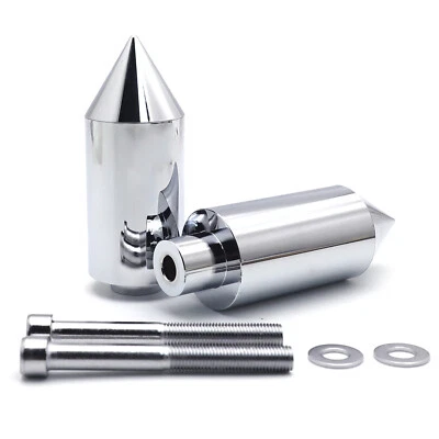 Chrome Spike Frame Sliders Crash Protectors For 2003-2004 Suzuki GSXR1000 GSX-R - Image 1 of 4