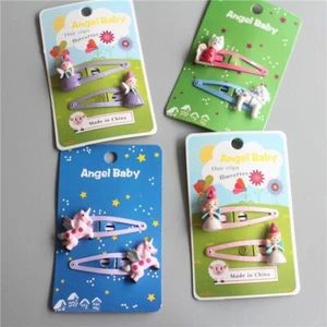 Unicorn Princess Hair Clips - Children Fashion Headwear Accessory Metal Hairpins - Picture 1 of 16
