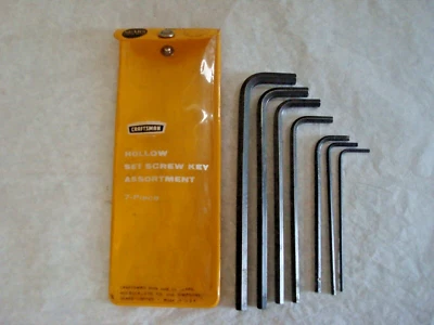 =CRAFTSMAN= 7 pc SAE Long Arm Hex Key Set #46671, Made in USA - Image 1 of 2