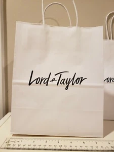 3x Lord & Taylor Paper Bag 8 x 10 x 4 inches white shopping bag NEW - Picture 1 of 2