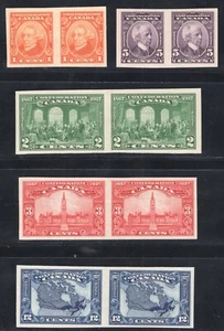 MOMEN: CANADA SC #141-145 IMPERF PAARE 1927 MINT OG H/5NH(12c(1)3,5c) LOT #67264 - Bild 1 von 2
