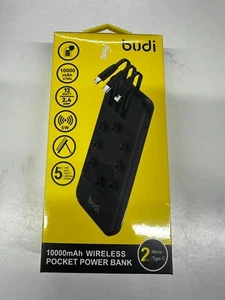 Budi PD 20W WIRELESS Power Bank CHARGER 10000mAh HUAWEI IPHONE SAMSUNG NEW - Picture 1 of 2