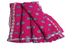 Robe rose indienne vintage Georgette rideau à coudre drapé tissu sari brodé
