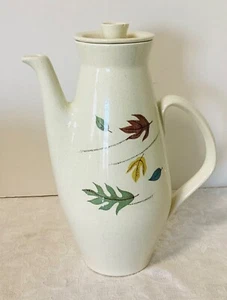 MCM 1950s Franciscan Earthenware Autumn Leaves 10.5 Inch Coffee Pot w/Lid - Picture 1 of 8