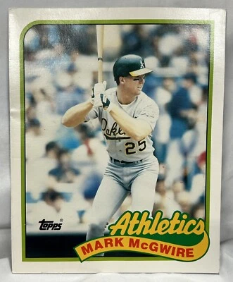 CARPETA DE TARJETAS DE COLECCIÓN MLB MARK McGWIRE ATLETISMO 1989 TOPPS 70 9,5" X 11,75" Foto 1 de 3