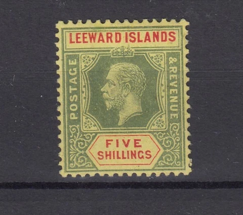 Leeward Islands KGV 1912 5/- SG57 MH BP5275 Cover