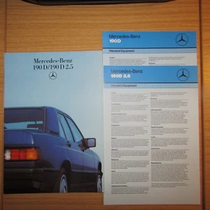 MERCEDES-BENZ W201 190 D 190D 2.5 Saloon UK Market Sales Brochure 1986 - Picture 1 of 1