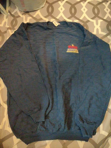 RARE HTF Winston Winners Club MADE IN USA SWEATER AMERICAN BORN NAVY Shirt XL Cover
