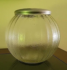 20er Jahre Hossier Sneath Depression Glas gerippt Zucker/Keksdose - Bild 1 von 12