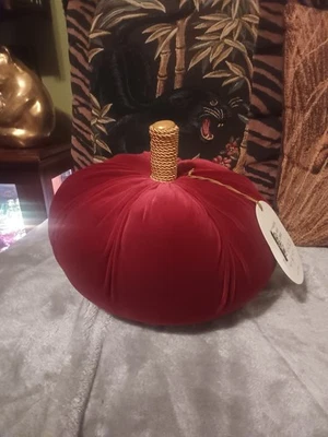 Umbral Decorativo Terciopelo Rojo Calabaza con Vástago,NUEVO CON ETIQUETAS Foto 1 de 4